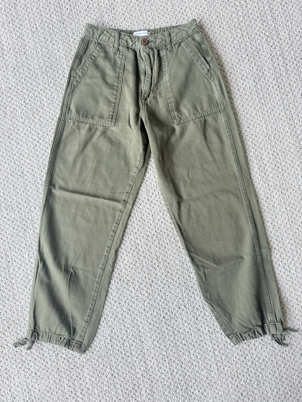 Urban Outfitters Olive Drawstring Cargo Trousers